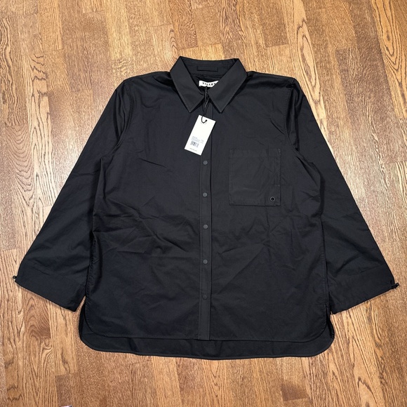 NWT Tilley Snap Front Tech Shirt Black Hiking Fishing Utility Womens XL - Picture 1 of 12